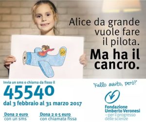 La "Fondazione Umberto Veronesi" chiede aiuto: raccolta fondi per sostenere le cure mediche in oncologia pediatrica 3