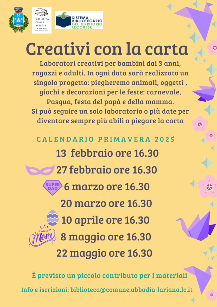 Laboratori "Creativi con la carta" ad Abbadia Lariana 1