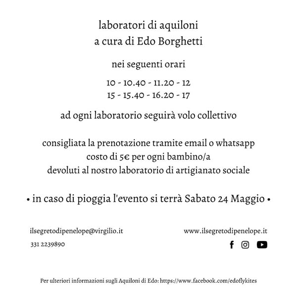 Laboratorio creativo "Gli aquiloni di Penelope" 2 Laboratorio creativo "Gli aquiloni di Penelope" 2